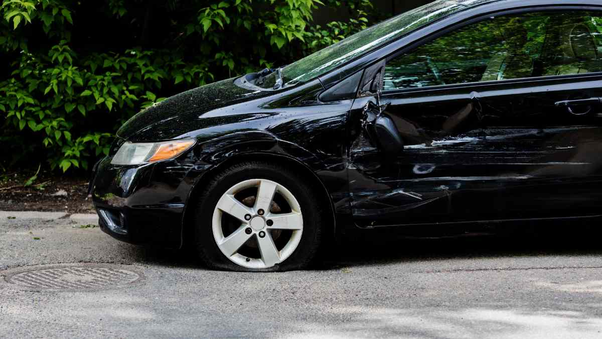 A damaged vehicle to be used for a salvage title loan