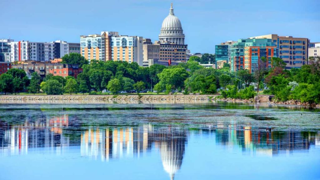 The Wisconsin State Capitol building in Madison